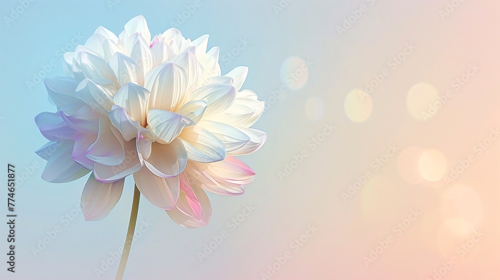 Obraz premium On background, a flower in bloom, adorably spectacular. A colorful greeting, it's an awesome sight to see.