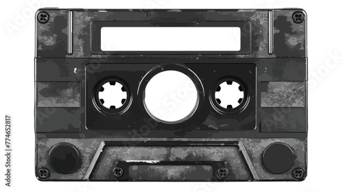 Compact audio cassette tape isolated in white background