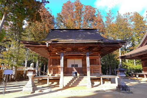 Temple in Kongobu-ji Danjo Garan area, a historical Buddhist temple complex at Koyasan, Koya, Ito District, Wakayama, Japan photo