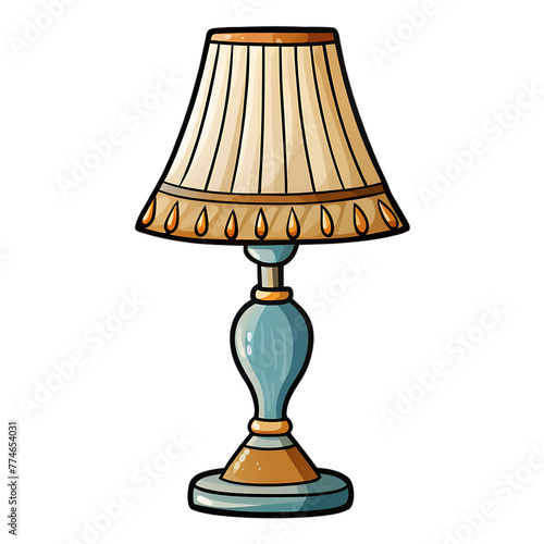 cartoon lamp on transparent background