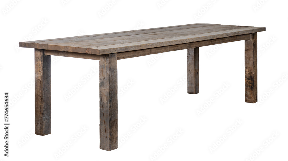 table made with rough wooden planks. isolated on white background table made with rough wooden planks. isolated on white background