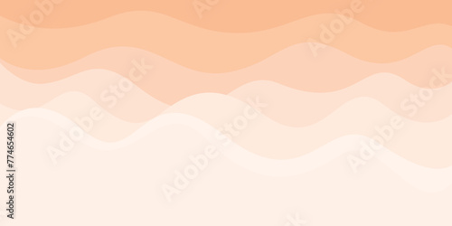 Abstract sea's wave with white sand beach in sunset vector illustration. Sunet at the sea concept flat design background.