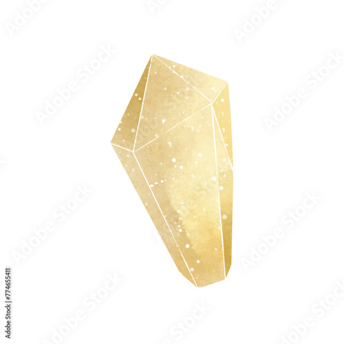 vector watercolor crystal on white background
