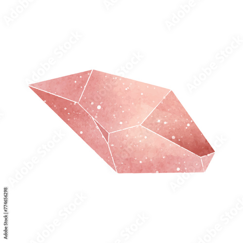 vector watercolor crystal on white background