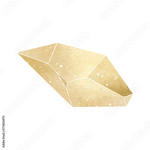 vector watercolor crystal on white background