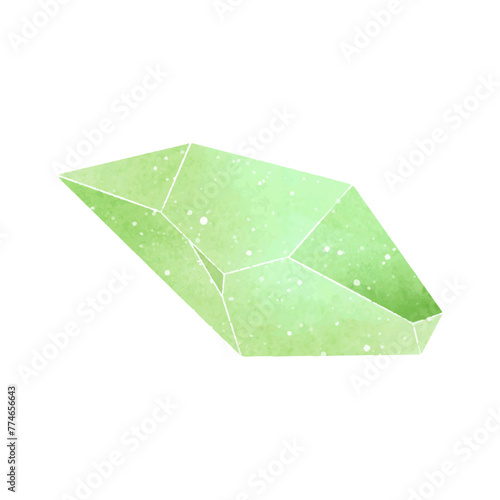 vector watercolor crystal on white background