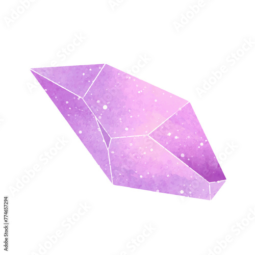 vector watercolor crystal on white background
