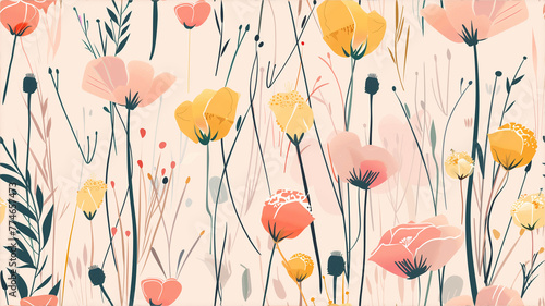 Background with beautiful flowers. Summer flower Banner  wallpaper   greeting card or spring-themed designs