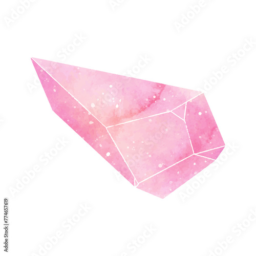 vector watercolor crystal on white background