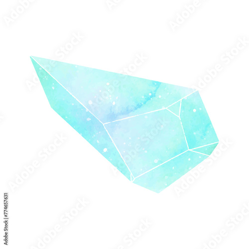 vector watercolor crystal on white background