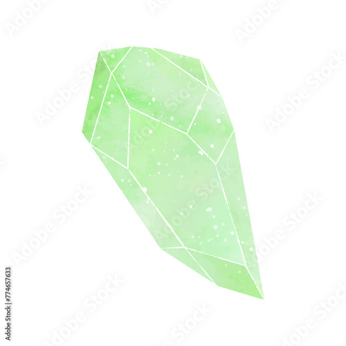 vector watercolor crystal on white background