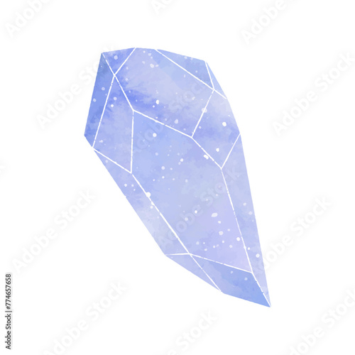 vector watercolor crystal on white background