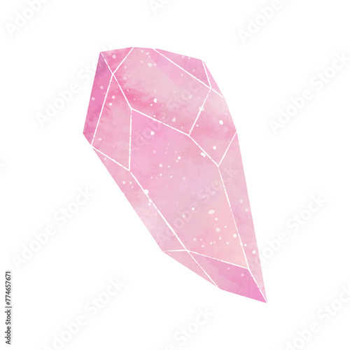 vector watercolor crystal on white background