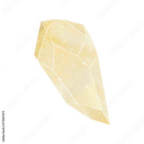 vector watercolor crystal on white background