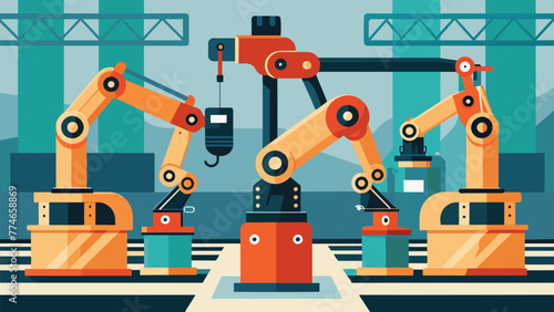 Robotic arms equipped with advanced technology delicately emble intricate parts in a localized manufacturing facility streamlining production