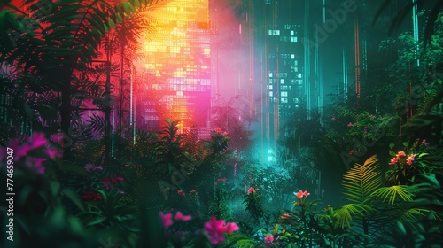 A screen alive with the vibrant colors of a digital jungle