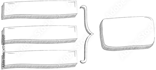 Hand drawn mind map chart. Infographic template