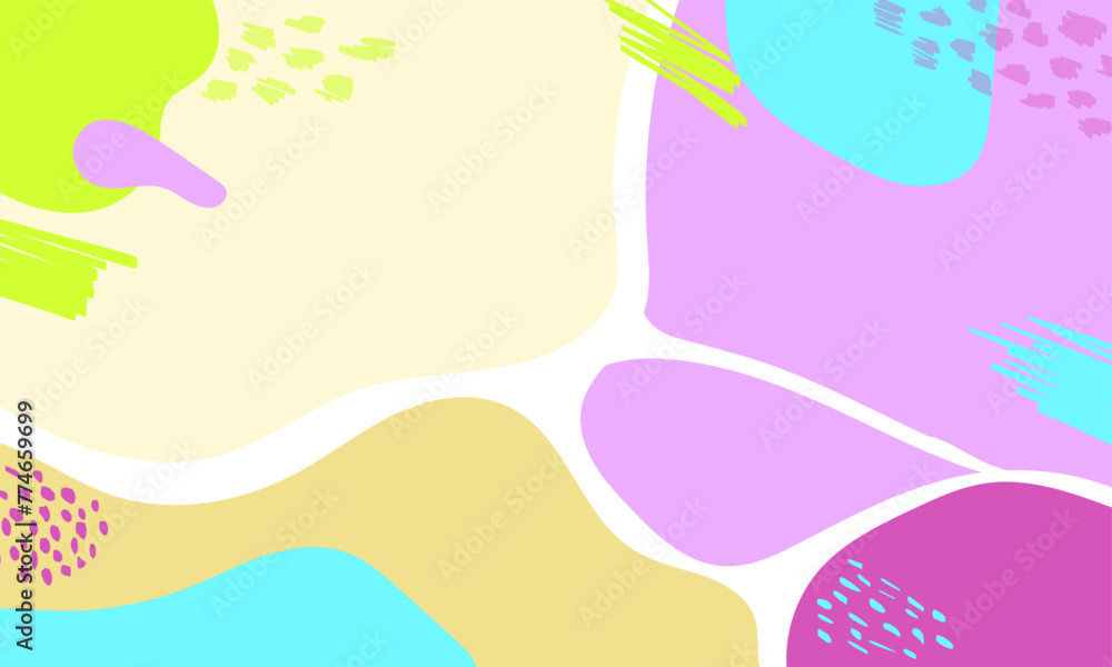 Hand drawn flat design abstract doodle background