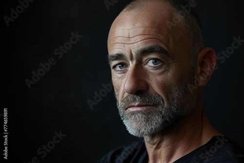 Portrait of an old man with a beard on a dark background