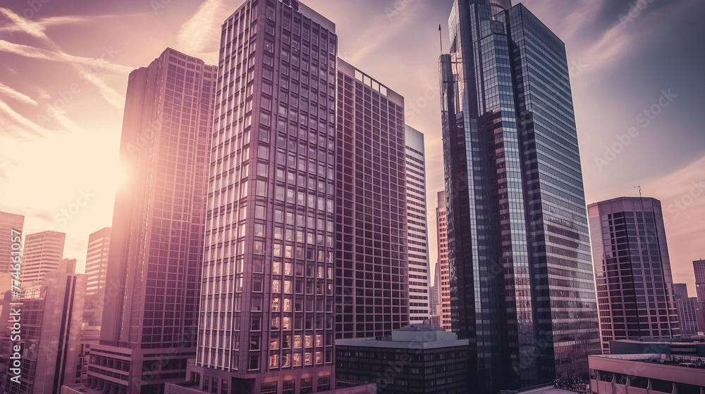 Fototapeta premium Office buidings and office people.