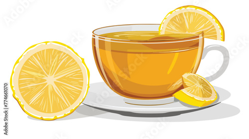 Vector illustration of single lemon tea flat vector