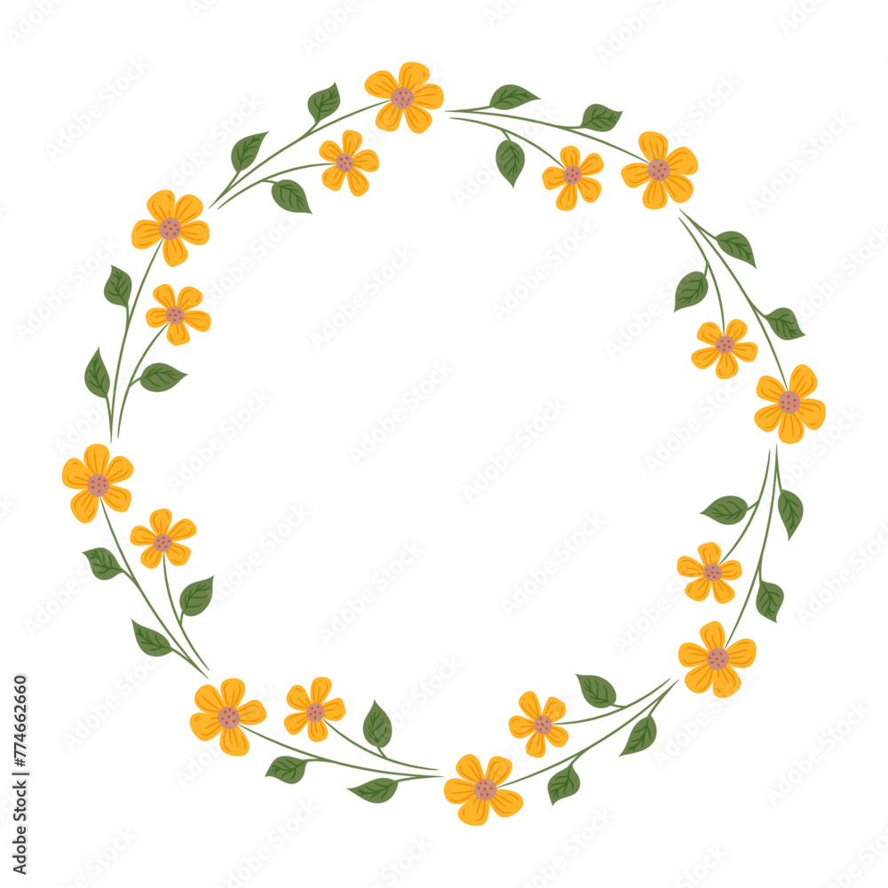 Vector hand drawn spring floral frame Vector hand drawn spring floral frame