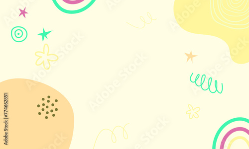 Hand drawn flat design abstract doodle background