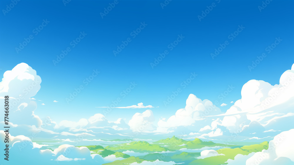 Hand drawn cartoon white clouds in the blue sky illustration background
Hand drawn cartoon white clouds in the blue sky illustration background