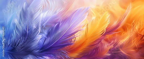 Amber plumes gracefully intermingling against a background of electric blue and lavender. © haris