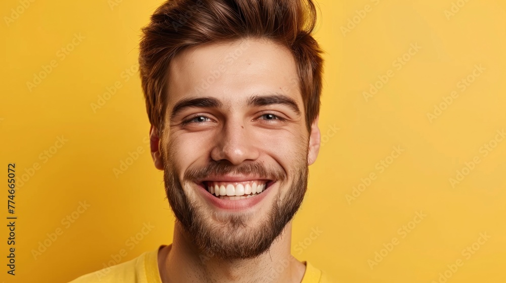 Radiant Smile and Positivity - A Man's Portrait in Natural Light - Generative AI Radiant Smile and Positivity - A Man's Portrait in Natural Light - Generative AI