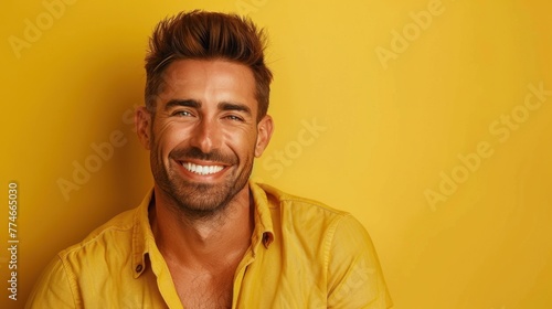 Radiant Smile and Positivity - A Man's Portrait in Natural Light - Generative AI