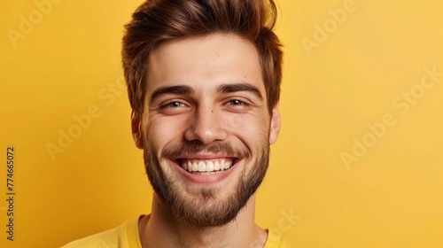 Radiant Smile and Positivity - A Man's Portrait in Natural Light - Generative AI