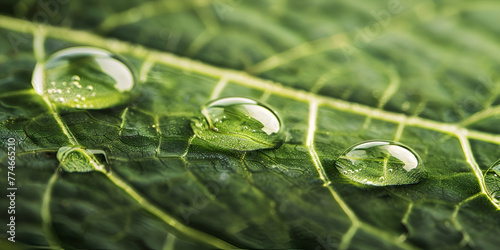 A Closeup of Water Droplet on Leaf