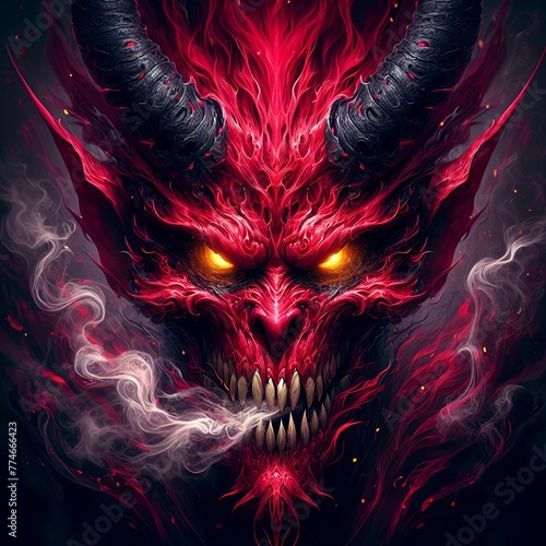 Evil demon in hell