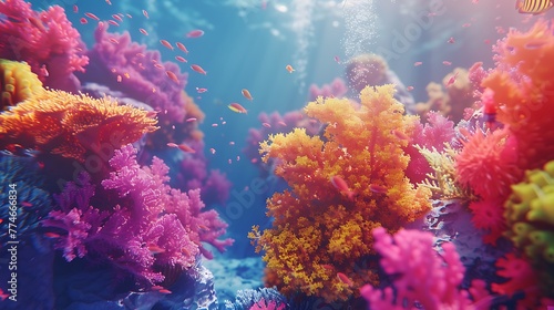 vibrant colors of a coral reef teeming with life