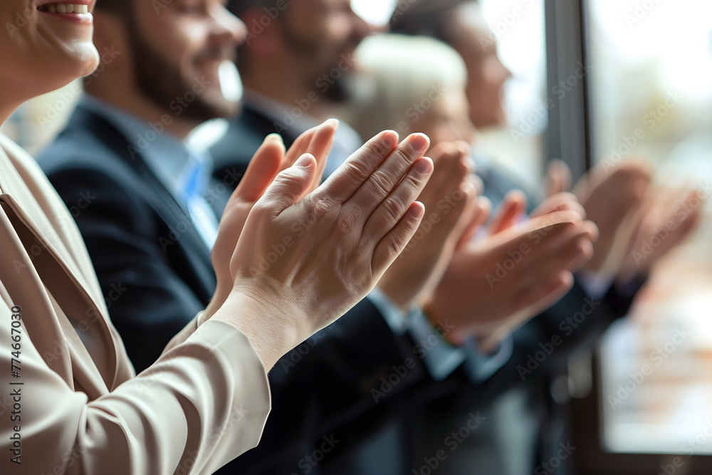 Closeup of people clapping indoors Closeup of people clapping indoors