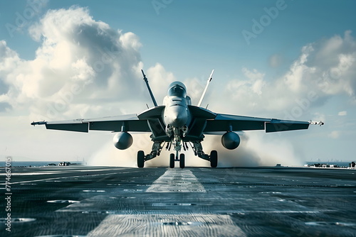 An airplane ready for takeoff