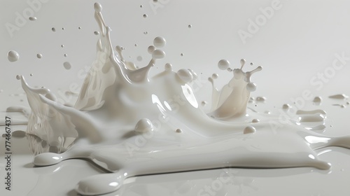 High-speed photography captures dynamic milk splash. Elegant, pure, and energetic moment freeze-framed. Perfect for vibrant design needs. AI