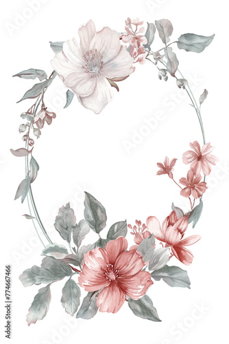 pastel watercolor flowers frame decor 06