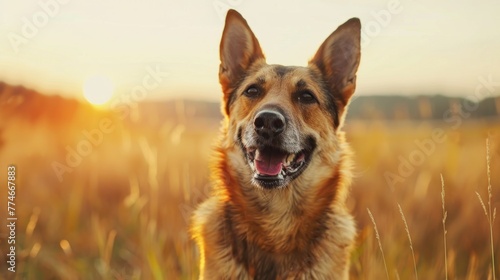 Sun-Kissed Golden Retriever Revels in Meadow s Blissful Embrace - A Generative AI Creation