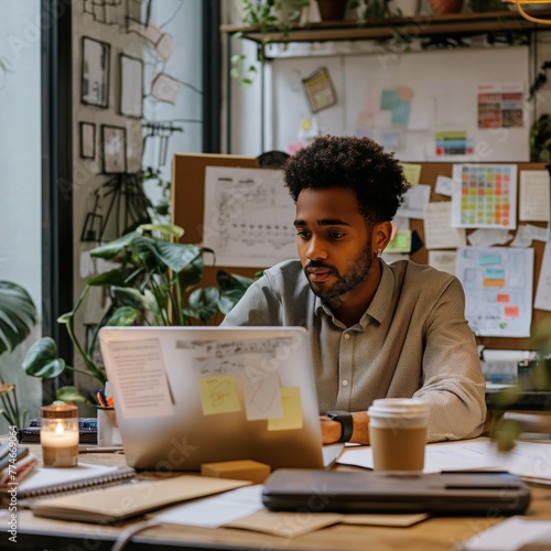 Young Entrepreneur Starting a New Business in Home Office