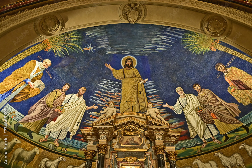 Obraz premium Roma, i mosaici della chiesa dei santi Cosma e Damiano a Fori Imperiali