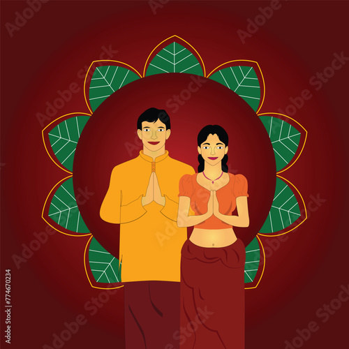 Sinhala New Year Vector Design. Sinhala and Tamil New Year. Avurudu. Sri Lanka New Year. Happy New Year Background.