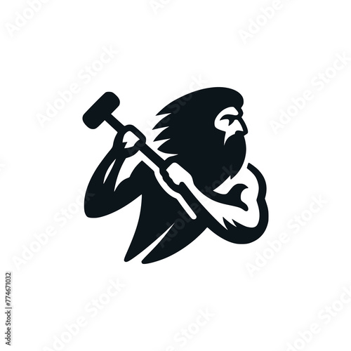 caveman tribe logo vector illustration template design