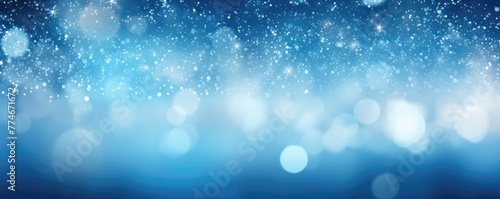 blue bokeh lights and water ripples that can symbolize tranquility and the mystery of the deep photo
