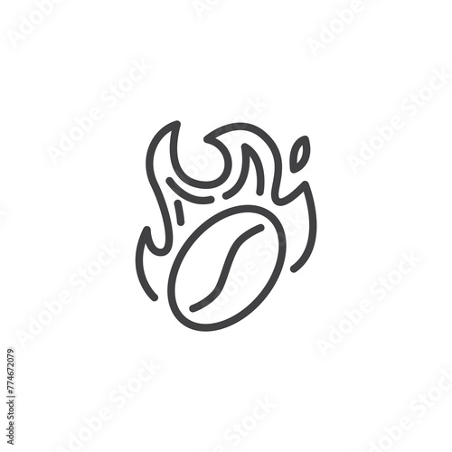 Roasted coffee bean line icon