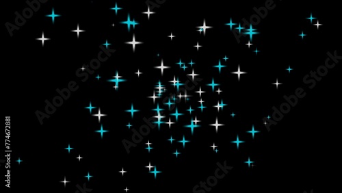Black light effect, stars, glare on a transparent background.