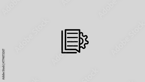 Clipboard icon set. Checklist on the clipboard line icon with checkmarks, checklist, document, gear, pencil. © Stajvn 