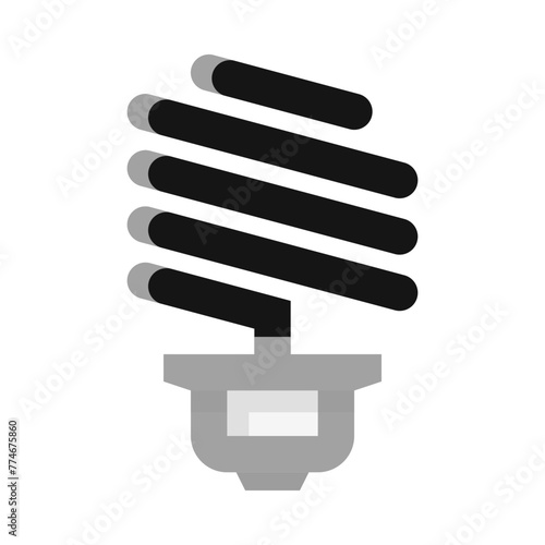 Spiral Led Lamp Lightbulb Flat Icon