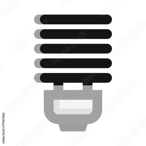 Spiral Led Lamp Lightbulb Flat Icon
